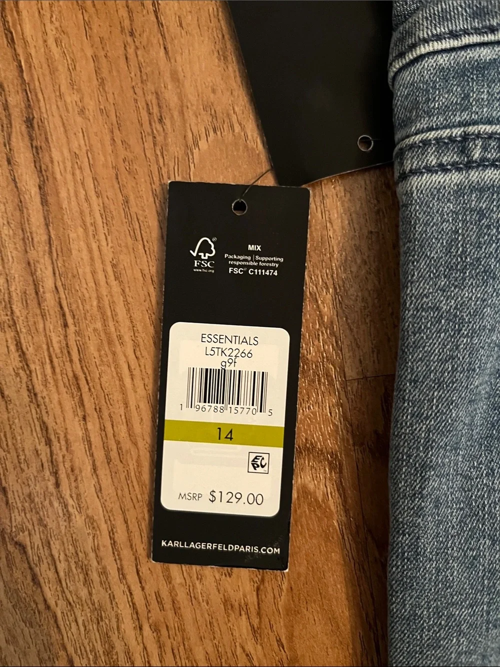 NWT Karl Lagerfeld Patch Pocket Flare Jeans